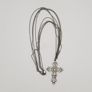 Express Steampunk Goth 4 Layer Cross Necklace
